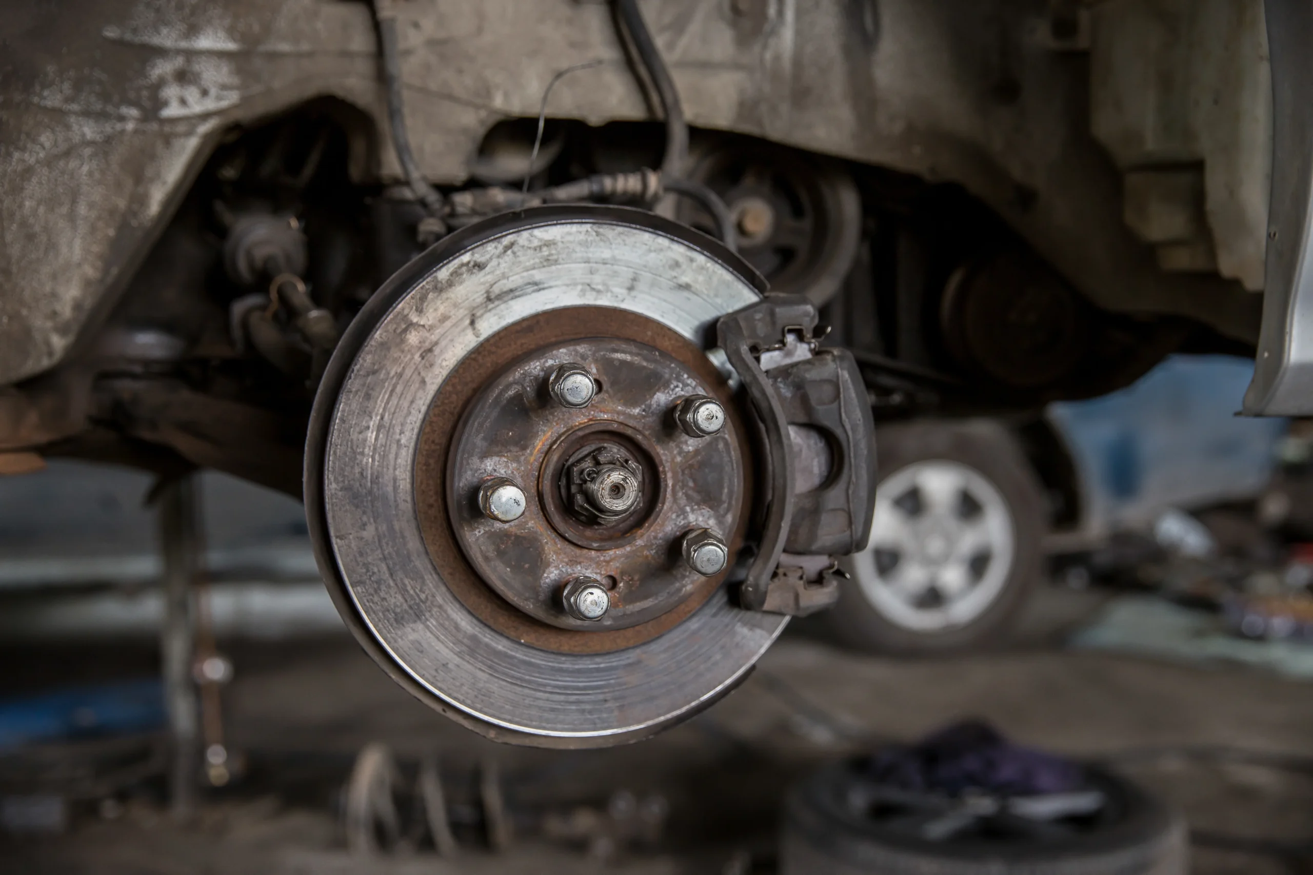 132981707_l Closeup of brake disc mounted on car